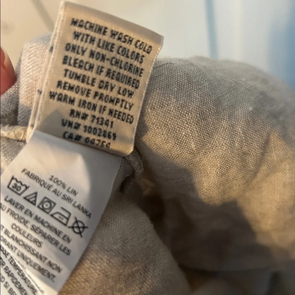 L.L. BEAN Women’s Pants Cream 16 100% Linen Wide Leg Resort Travel Preppy Artsy - Picture 11 of 11